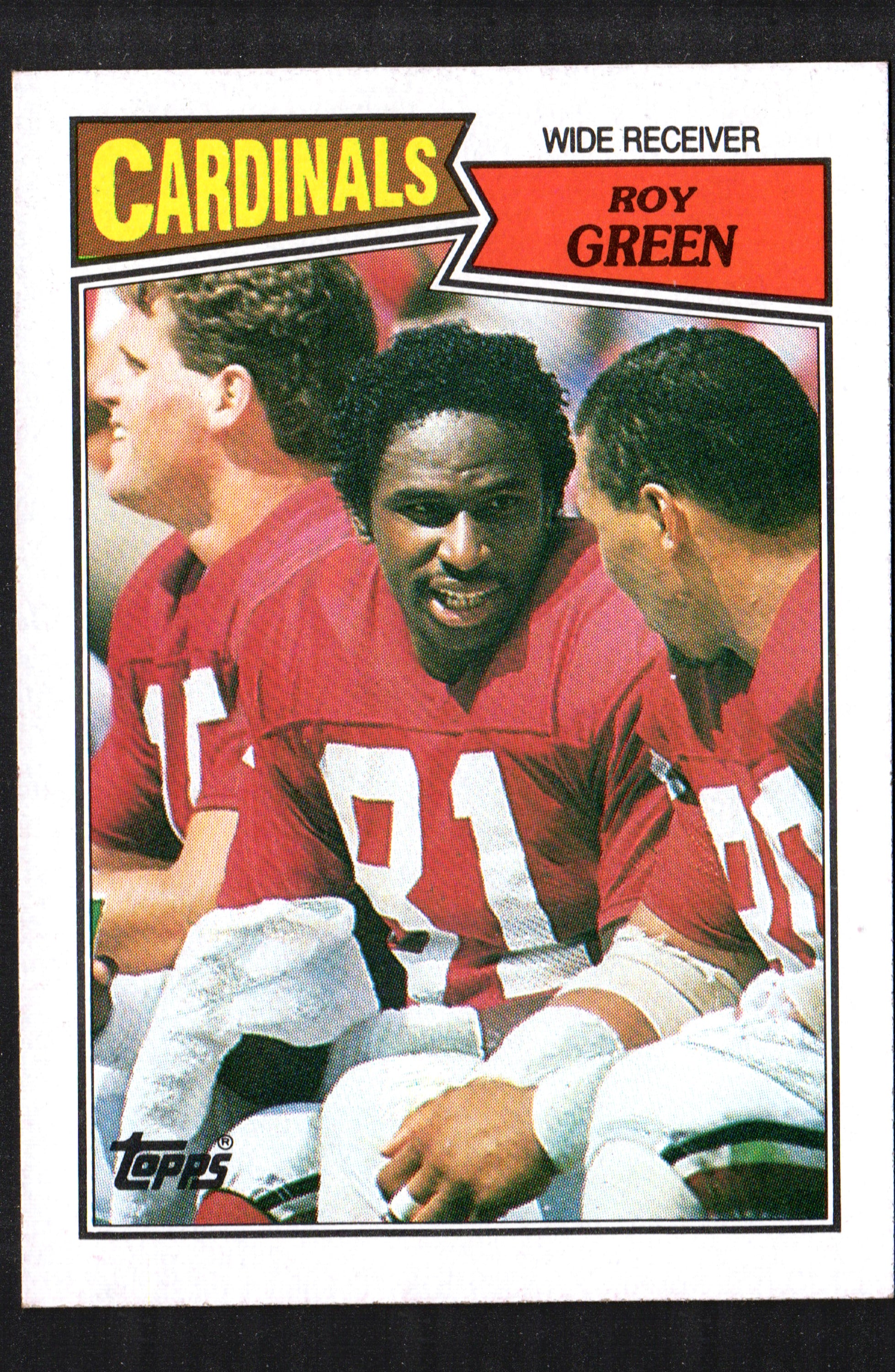 Roy Green St. Louis Cardinals #335 trading card from the 1987 Topps set, showcasing the player in action during the NFL season.